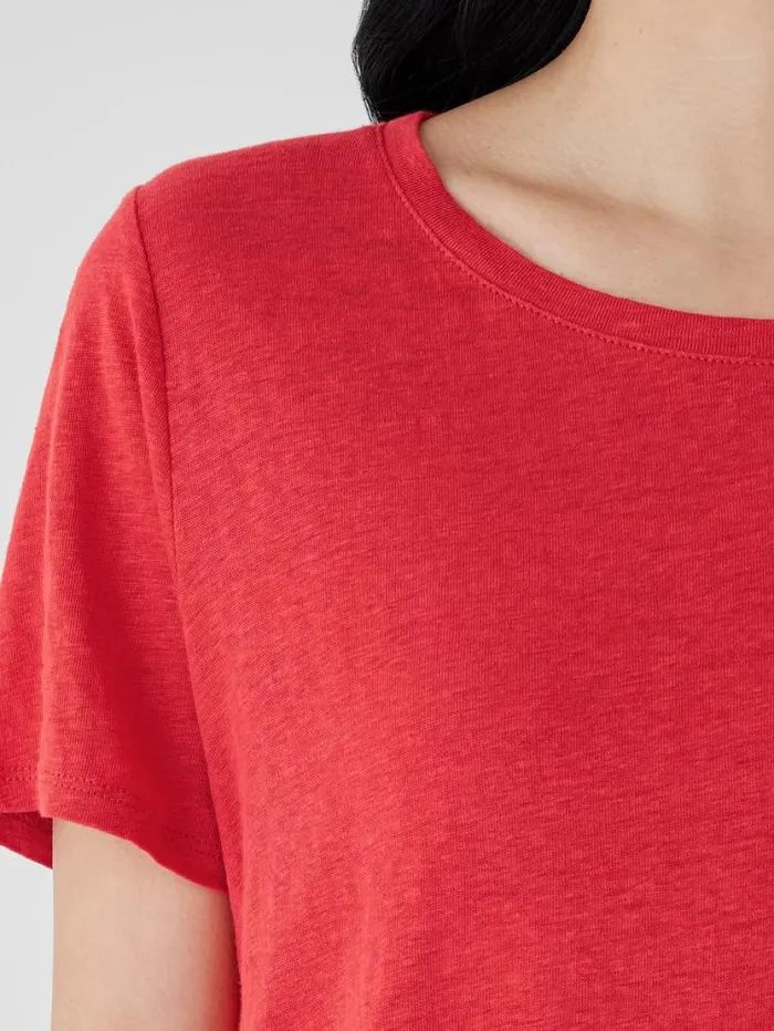 Eileen Fisher Petite Organic Linen Jersey Crew Neck Tee Flame 8211 Shop