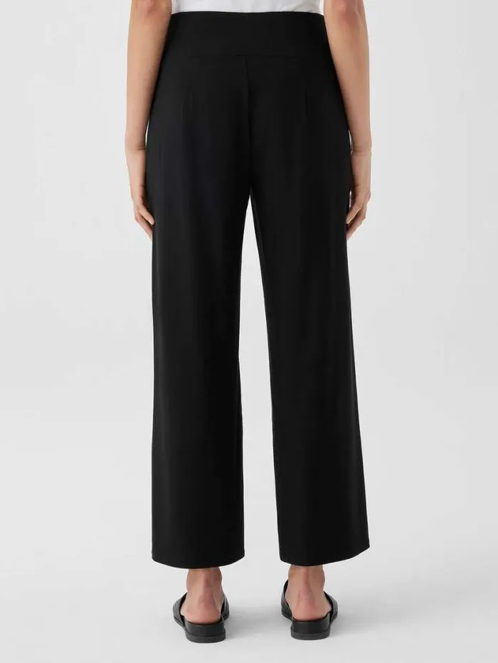 Eileen Fisher Petite Stretch Jersey Knit WideLeg Pant Black 8211 Shop