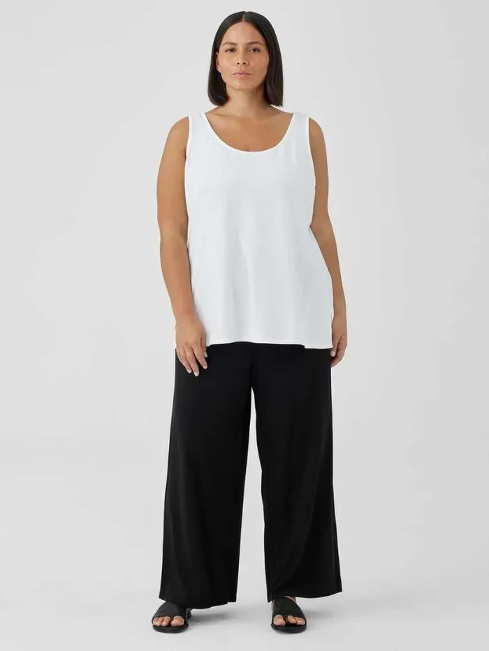 Eileen Fisher Petite Stretch Jersey Knit WideLeg Pant Black 8211 Shop