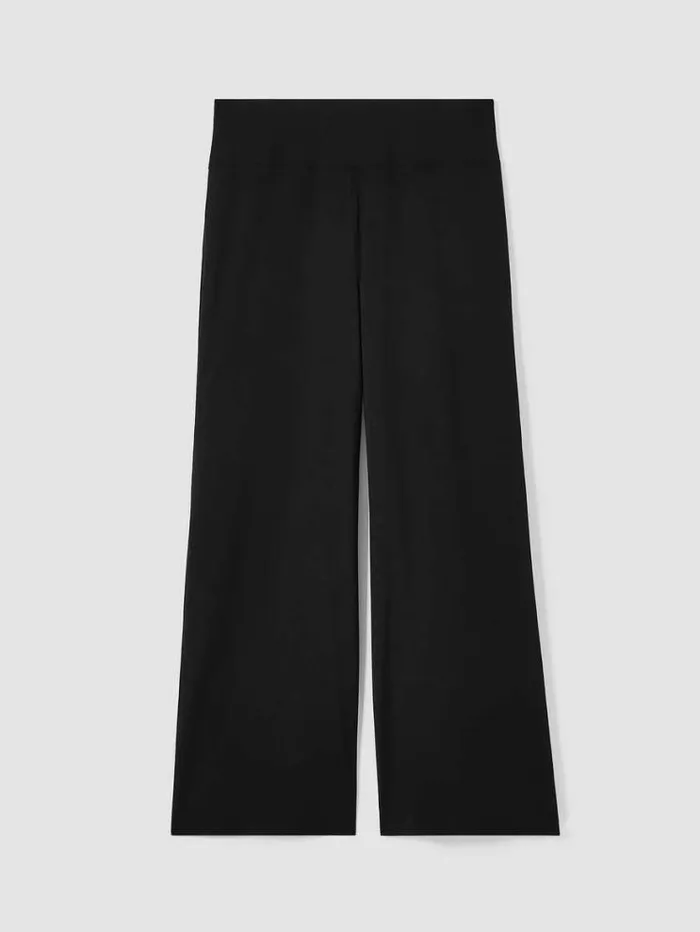 Eileen Fisher Petite Stretch Jersey Knit WideLeg Pant Black 8211 Shop