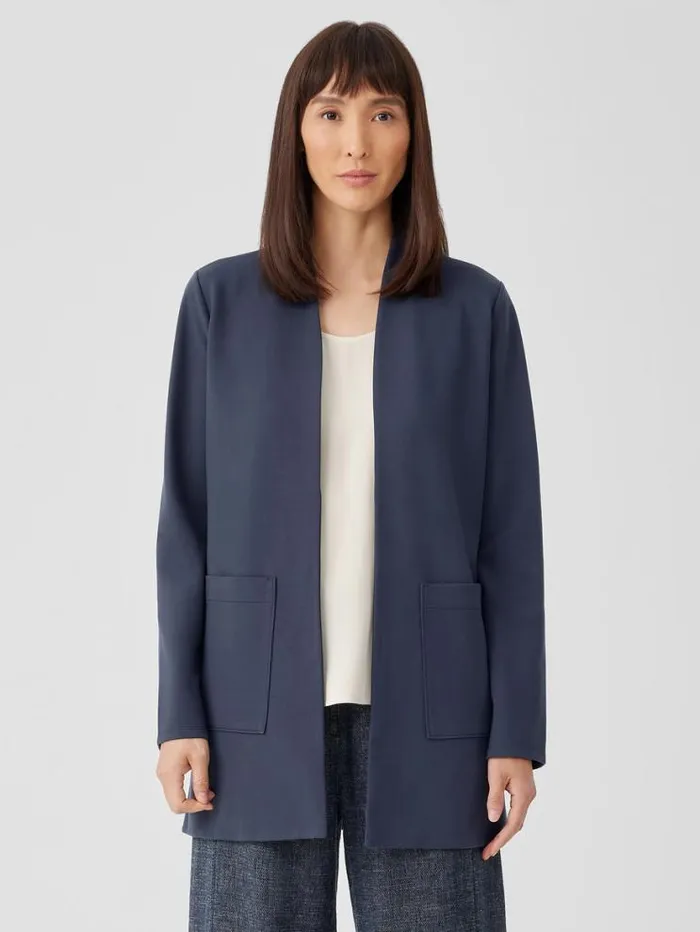 Eileen Fisher Petite Washable Flex Ponte High Collar Jacket Ocean 8211 Shop