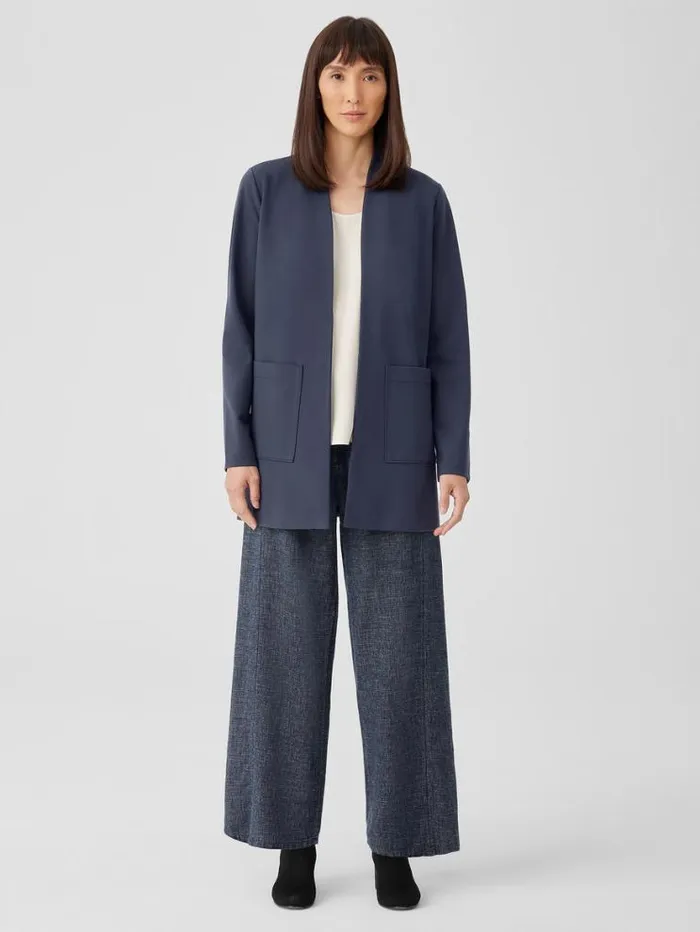 Eileen Fisher Petite Washable Flex Ponte High Collar Jacket Ocean 8211 Shop