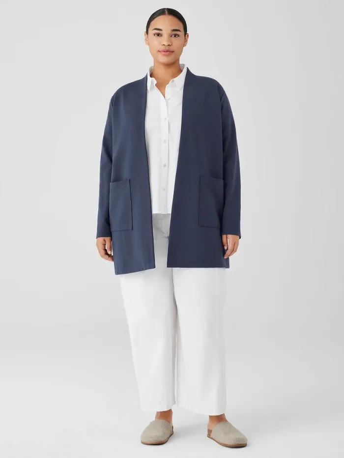 Eileen Fisher Petite Washable Flex Ponte High Collar Jacket Ocean 8211 Shop