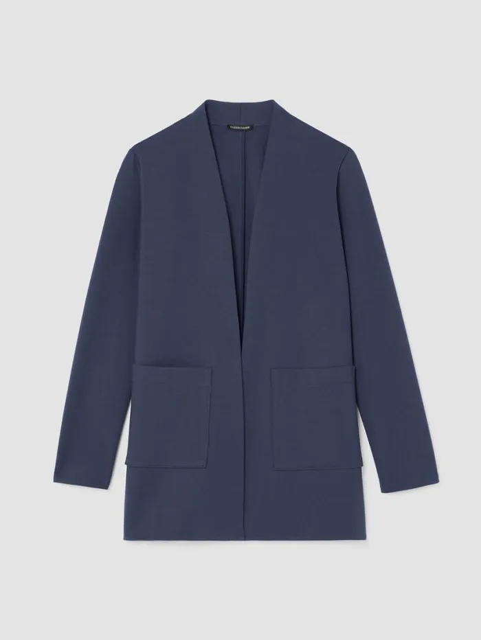 Eileen Fisher Petite Washable Flex Ponte High Collar Jacket Ocean 8211 Shop