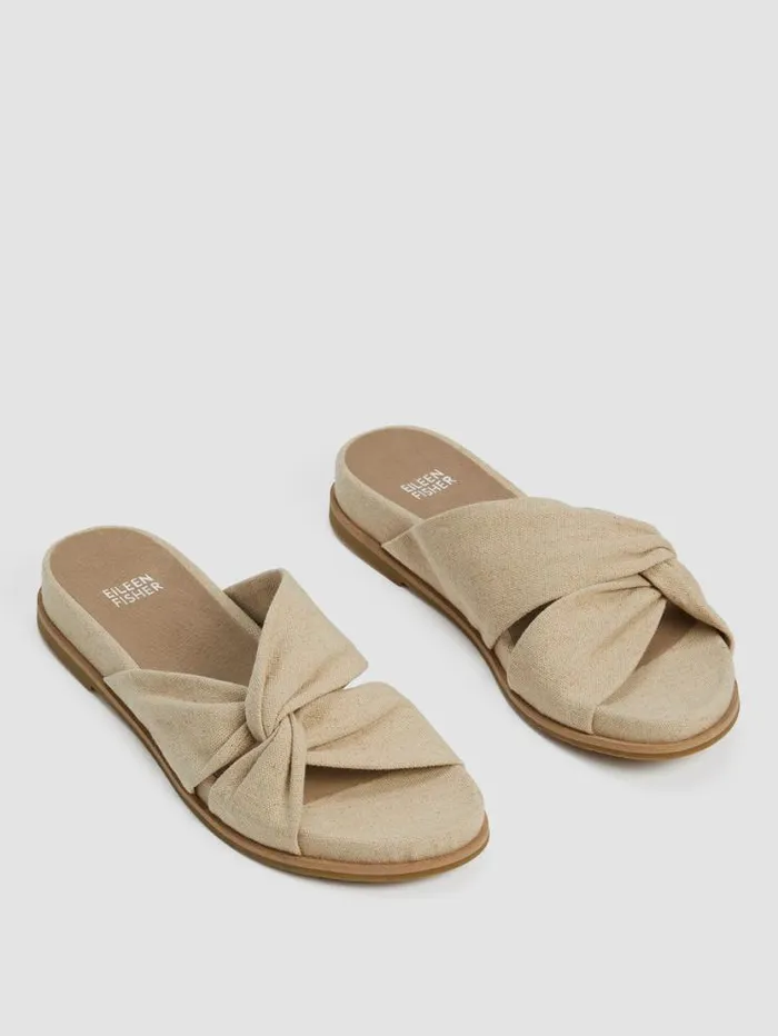 Eileen Fisher Shoes Dello Linen Wedge Sandal Natural 8211 Shop