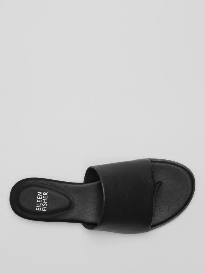 Eileen Fisher Shoes Edge Leather Slide Sandal Black 8211 Shop