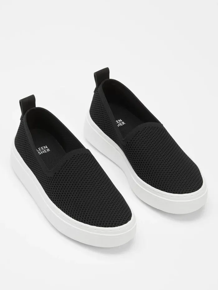 Eileen Fisher Shoes Prosper Platform Sneaker In Recycled Stretch Knit Black 8211 Shop
