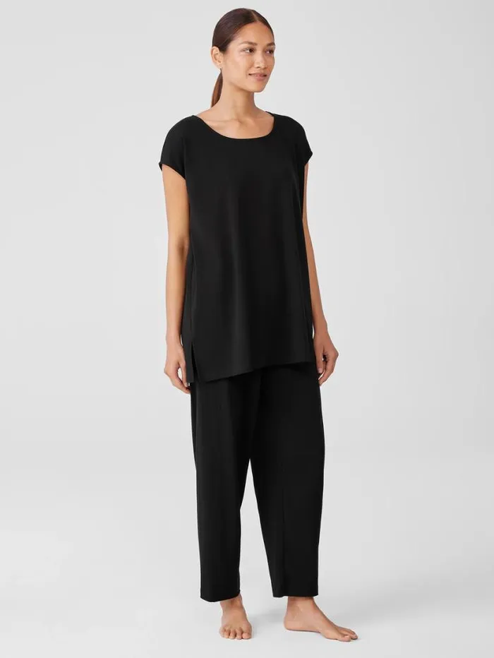 Eileen Fisher Sleepwear Organic Cotton Interlock Scoop Neck Sleep Tee Black 8211 Shop