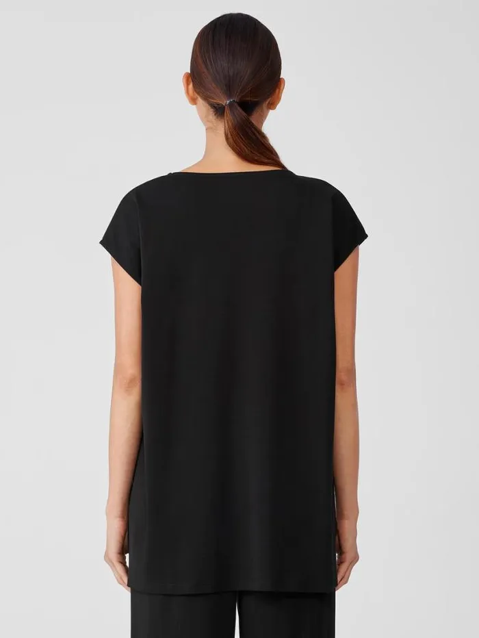 Eileen Fisher Sleepwear Organic Cotton Interlock Scoop Neck Sleep Tee Black 8211 Shop