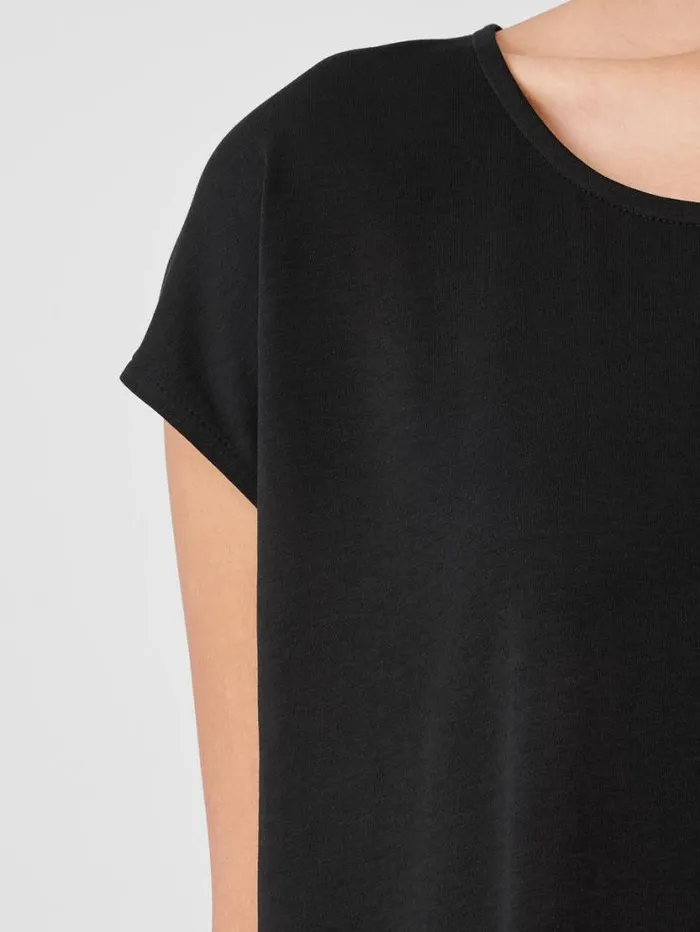 Eileen Fisher Sleepwear Organic Cotton Interlock Scoop Neck Sleep Tee Black 8211 Shop