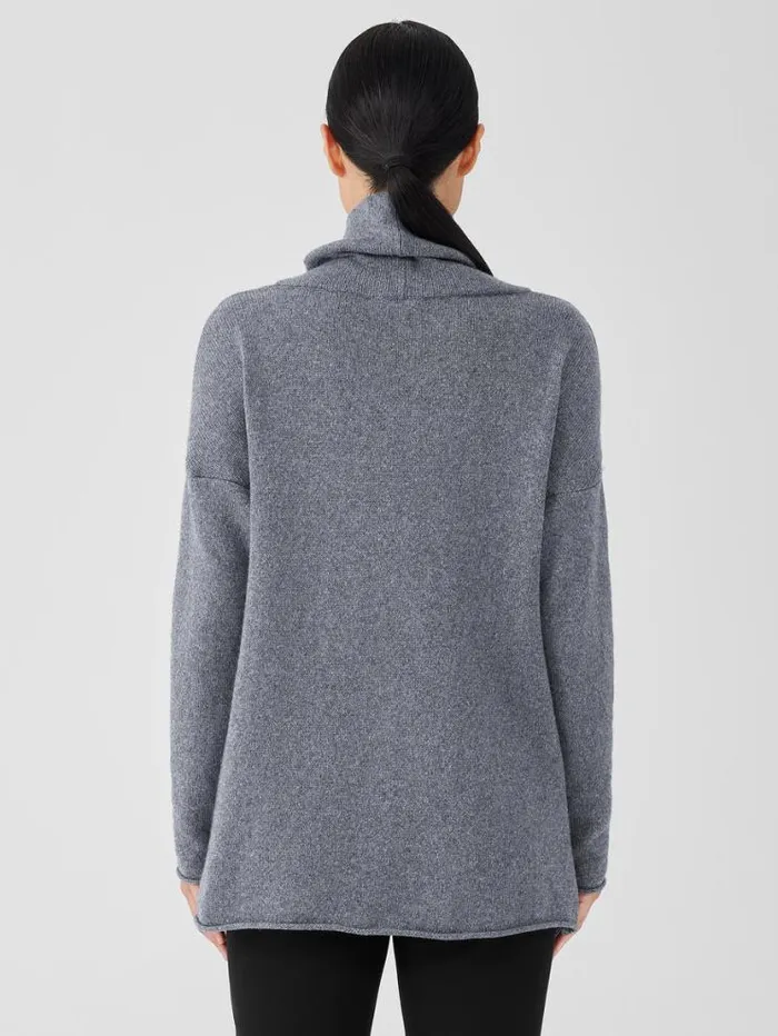 Eileen Fisher Sweaters and Cardigans Cotton And Recycled Cashmere Turtleneck Long Top Ash 8211 Shop