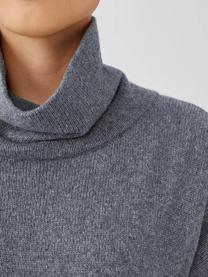 Eileen Fisher Sweaters and Cardigans Cotton And Recycled Cashmere Turtleneck Long Top Ash 8211 Shop
