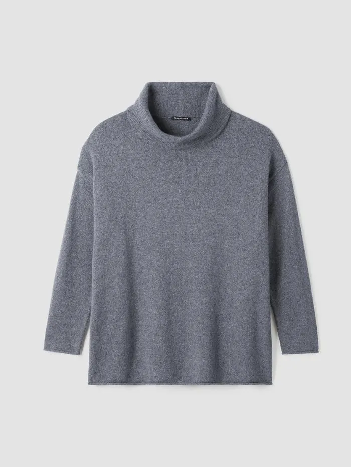 Eileen Fisher Sweaters and Cardigans Cotton And Recycled Cashmere Turtleneck Long Top Ash 8211 Shop