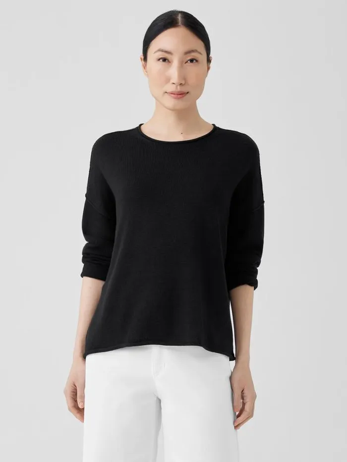 Eileen Fisher Sweaters and Cardigans Peruvian Cotton Blend Crew Neck Top Black 8211 Shop