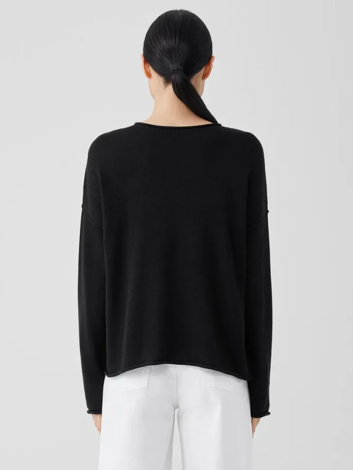 Eileen Fisher Sweaters and Cardigans Peruvian Cotton Blend Crew Neck Top Black 8211 Shop