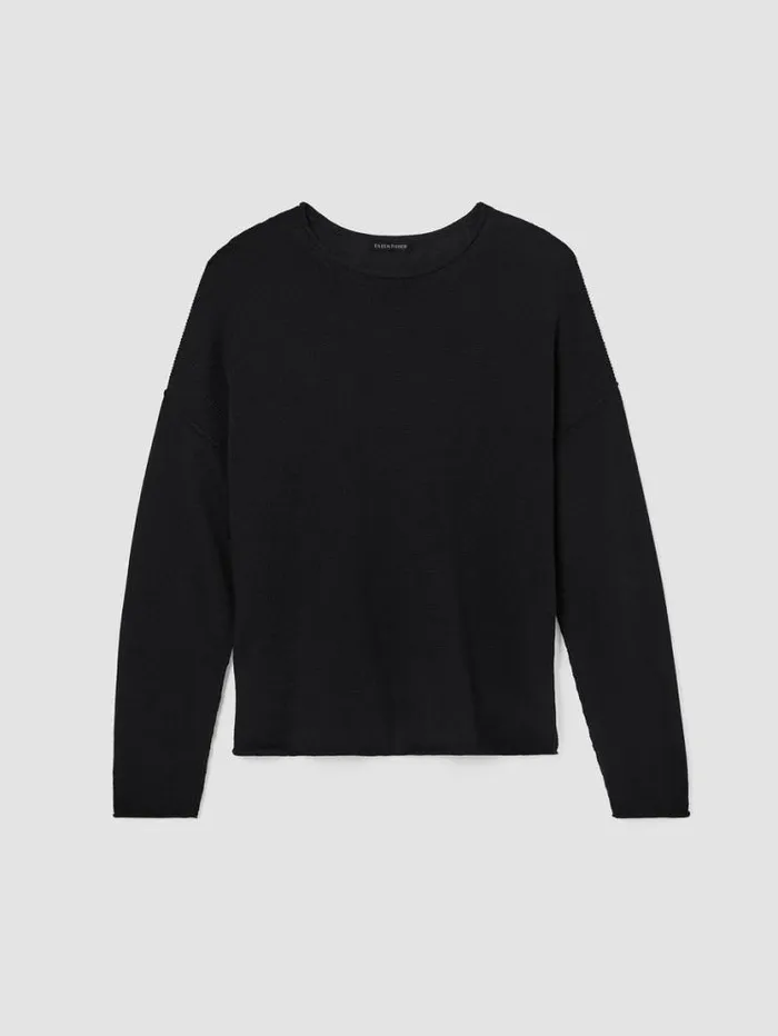 Eileen Fisher Sweaters and Cardigans Peruvian Cotton Blend Crew Neck Top Black 8211 Shop