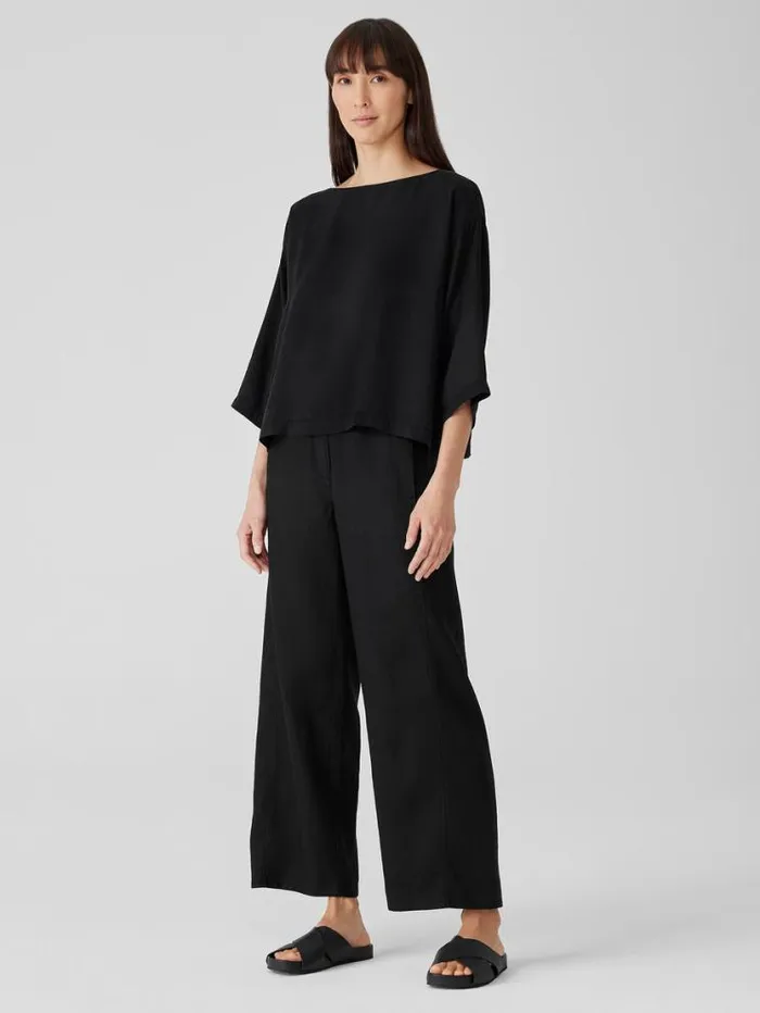 Eileen Fisher Tops and Tees Sandwashed TwillBoxTop Black 8211 Shop
