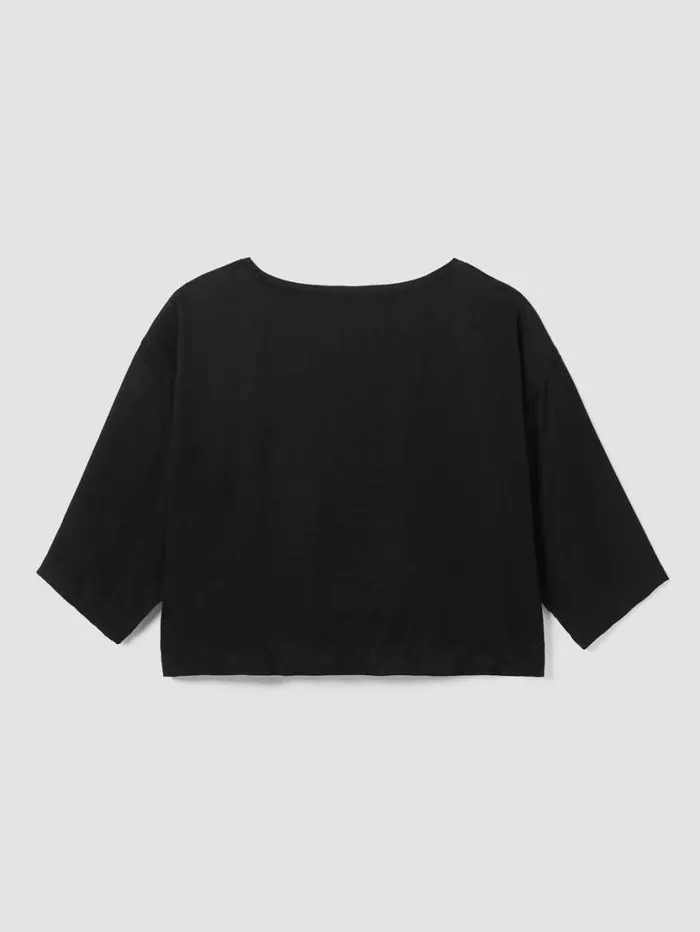 Eileen Fisher Tops and Tees Sandwashed TwillBoxTop Black 8211 Shop