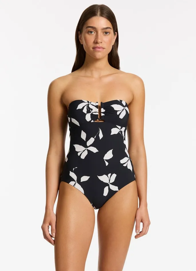 Elora Bloom Bandeau One Piece Black Women JETS Australia Bandeau One Piece