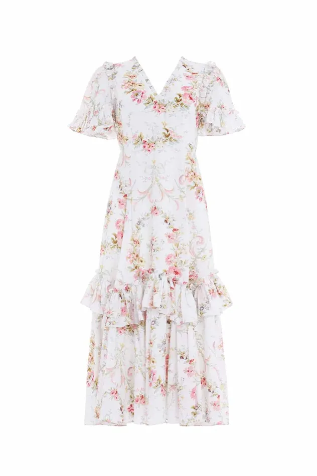 Enchanted Garden Eva Crepe Ballerina Dress Multi Women Needle and Thread Dresses