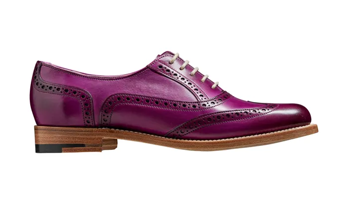 Fearne 8211 Purple Hand Painted Women Barker Shoes Womens Brogues