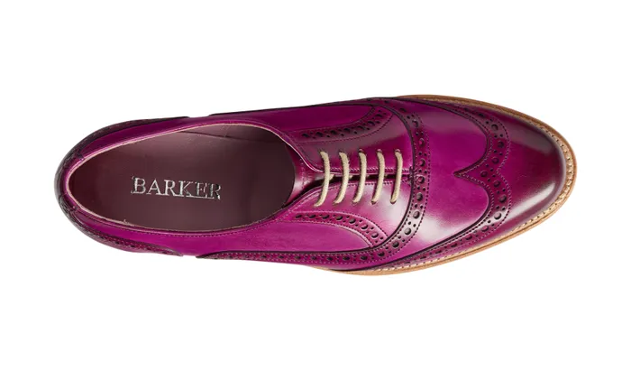 Fearne 8211 Purple Hand Painted Women Barker Shoes Womens Brogues
