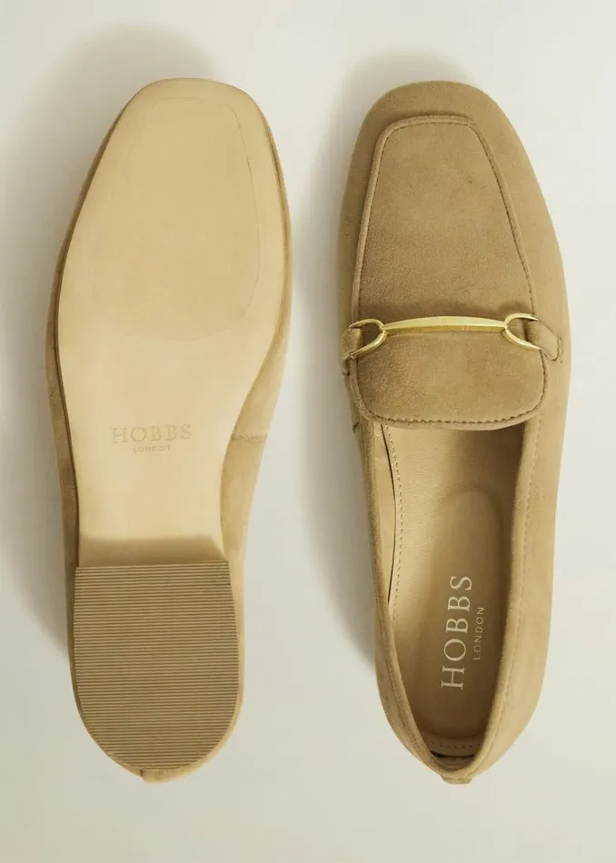 Flats Women HOBBS Raegan Suede Loafers Camel