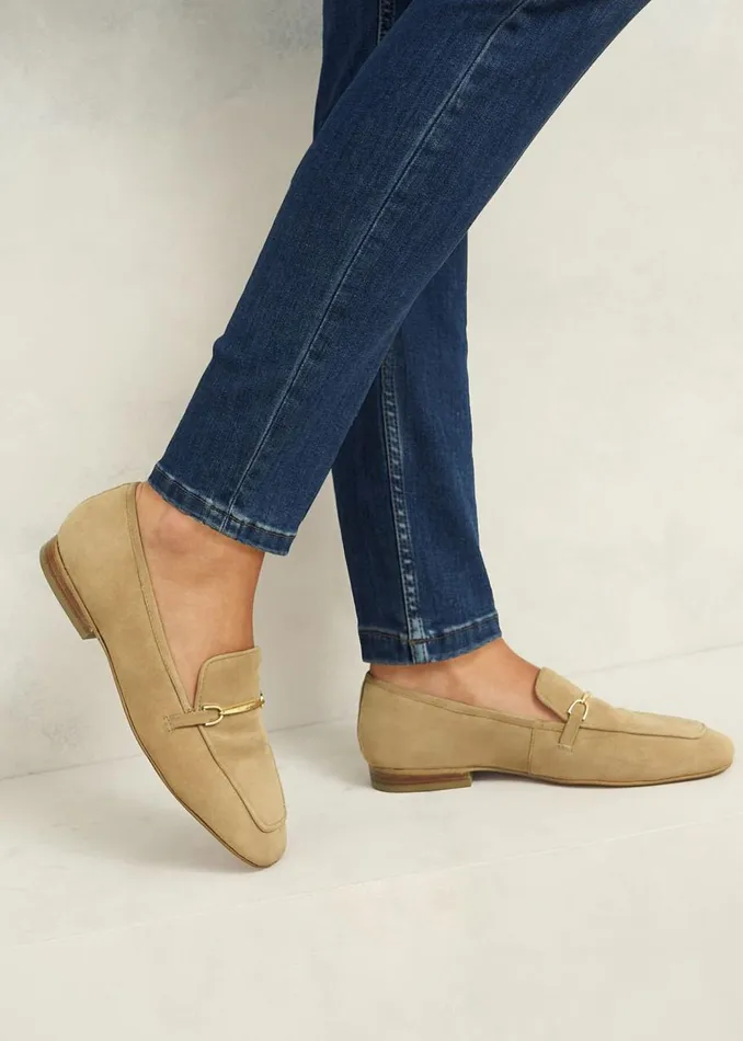 Flats Women HOBBS Raegan Suede Loafers Camel