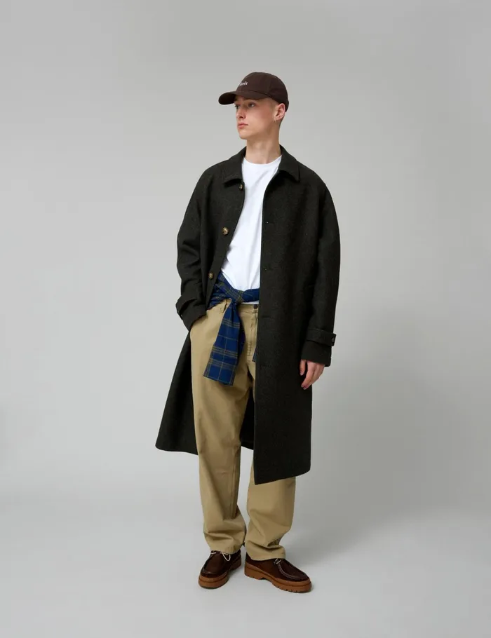 Fort Jackets PINE WOOL COAT Dark Moss Melang 8211 Men