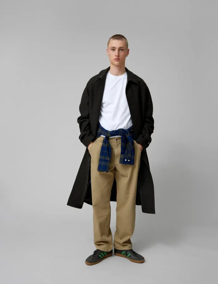Fort Jackets PINE WOOL COAT Dark Moss Melang 8211 Men