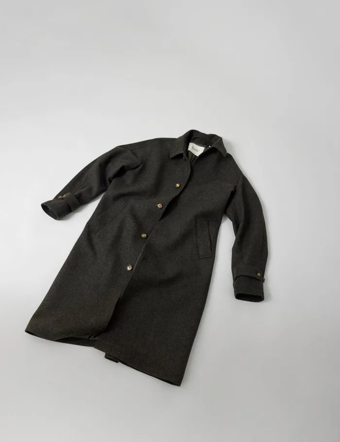 Fort Jackets PINE WOOL COAT Dark Moss Melang 8211 Men