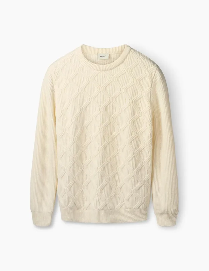 Fort Knitwear BOW CABLE KNIT Cloud 8211 Men