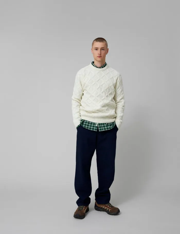 Fort Knitwear BOW CABLE KNIT Cloud 8211 Men Fort Knitwear BOW CABLE KNIT Cloud 8211 Men