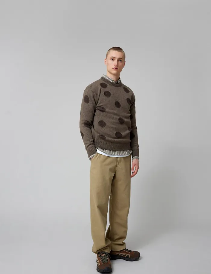 Fort Knitwear CIRCLE JACQUARD KNIT Cold Brown 8211 Men