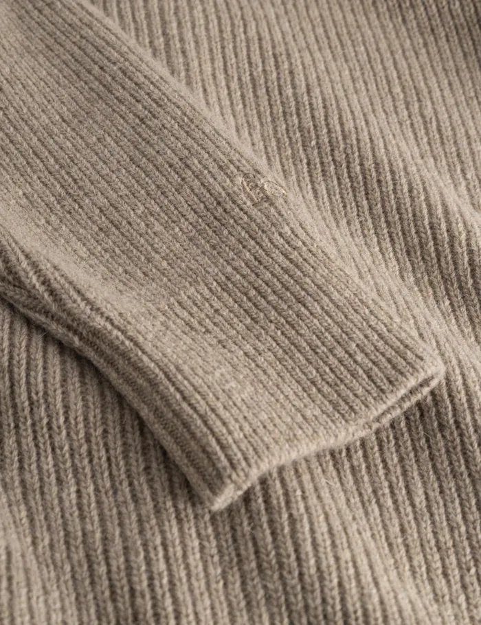 Fort Knitwear MARSH RIB ZIP HIGH NECK Khaki 8211 Men