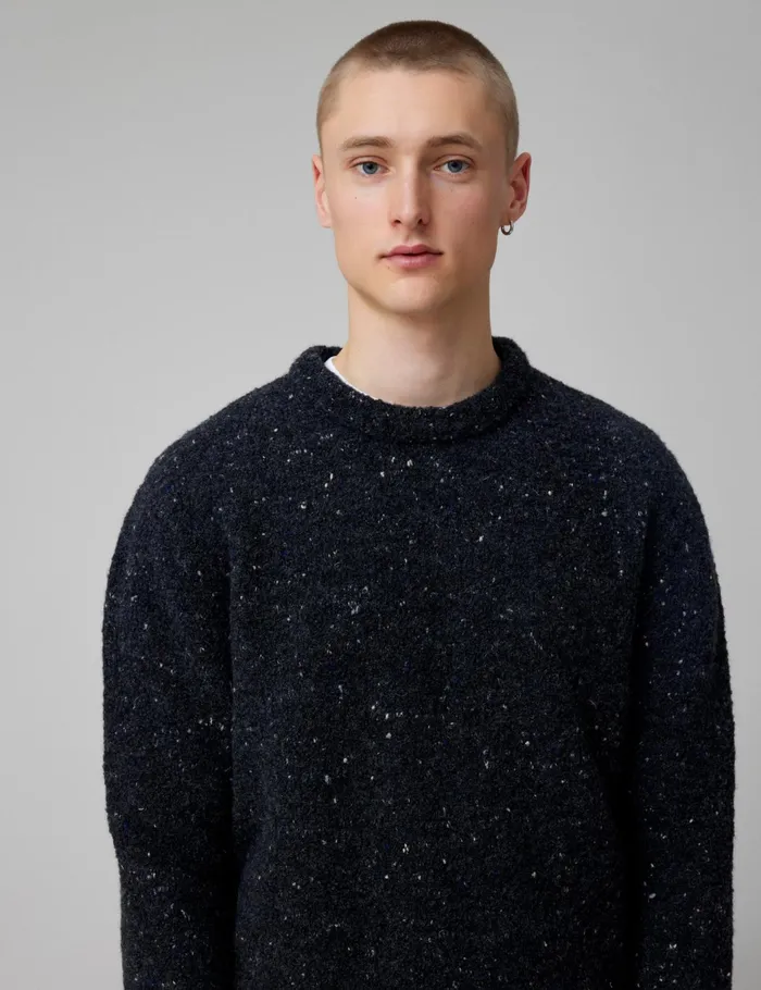 Fort Knitwear MOSS MERINO KNIT Dark Grey Mlange 8211 Men
