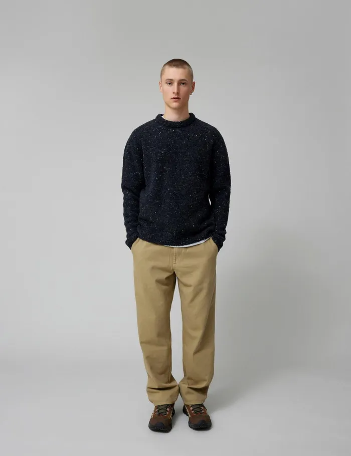 Fort Knitwear MOSS MERINO KNIT Dark Grey Mlange 8211 Men