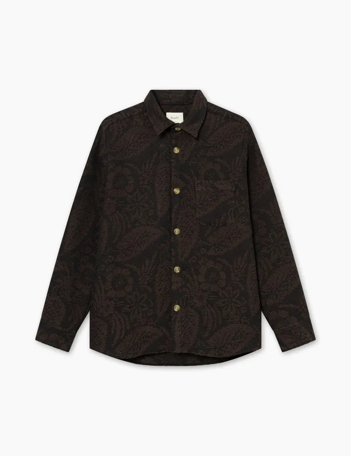 Fort Overshirts MAP JACQUARD SHIRT Cold Brown 8211 Men