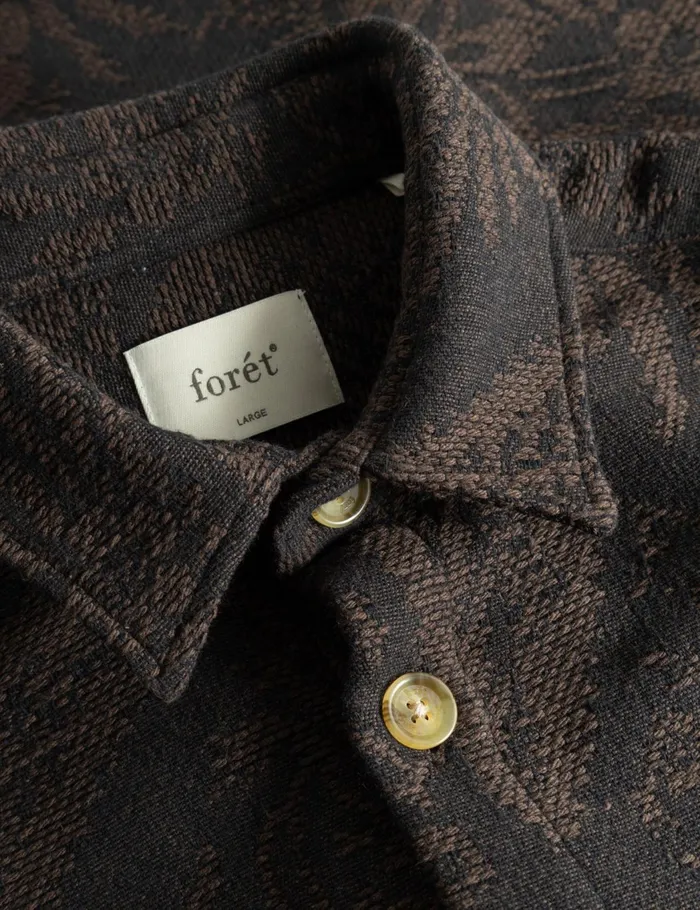 Fort Overshirts MAP JACQUARD SHIRT Cold Brown 8211 Men Fort Overshirts MAP JACQUARD SHIRT Cold Brown 8211 Men