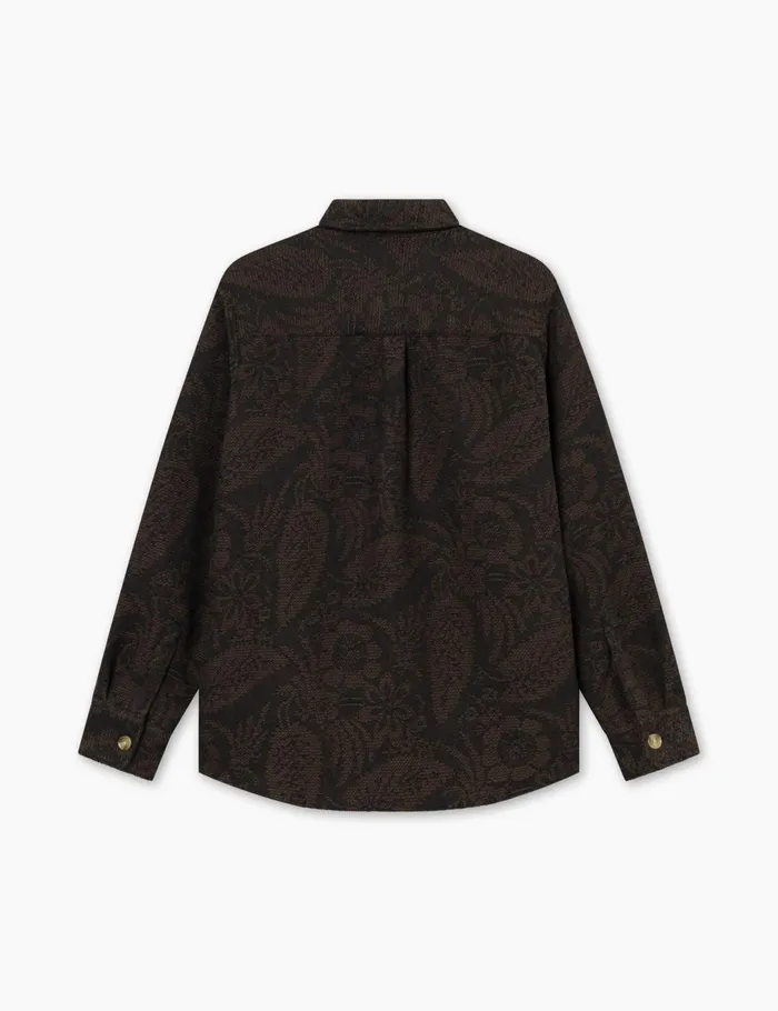 Fort Overshirts MAP JACQUARD SHIRT Cold Brown 8211 Men Fort Overshirts MAP JACQUARD SHIRT Cold Brown 8211 Men