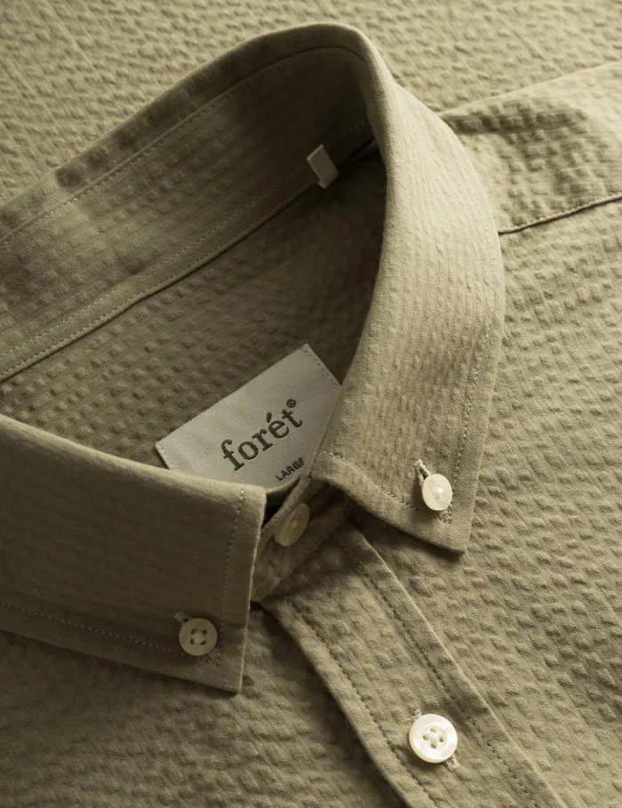 Fort Shirts BUSH SEERSUCKER SHIRT Olive 8211 Men