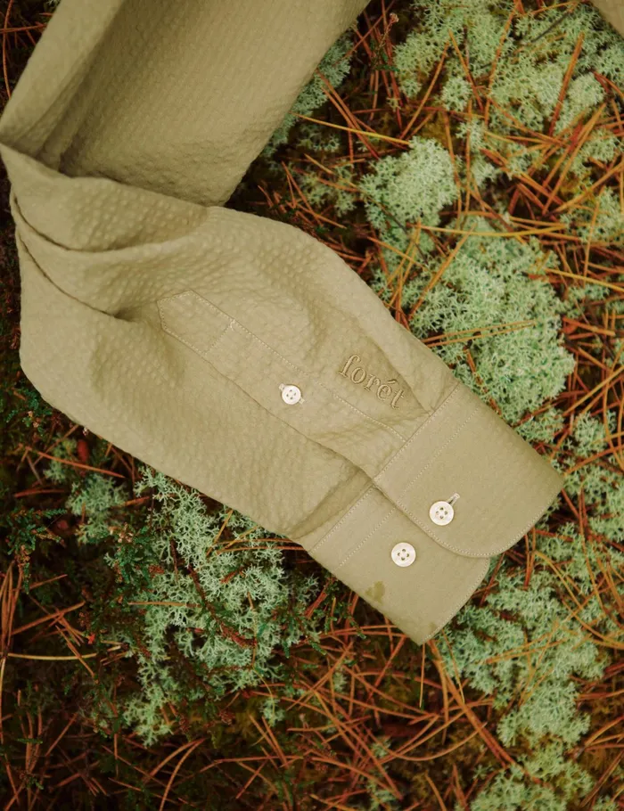 Fort Shirts BUSH SEERSUCKER SHIRT Olive 8211 Men