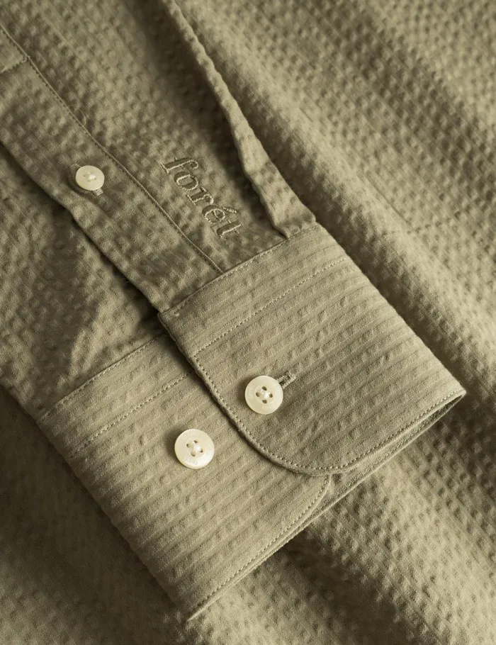 Fort Shirts BUSH SEERSUCKER SHIRT Olive 8211 Men