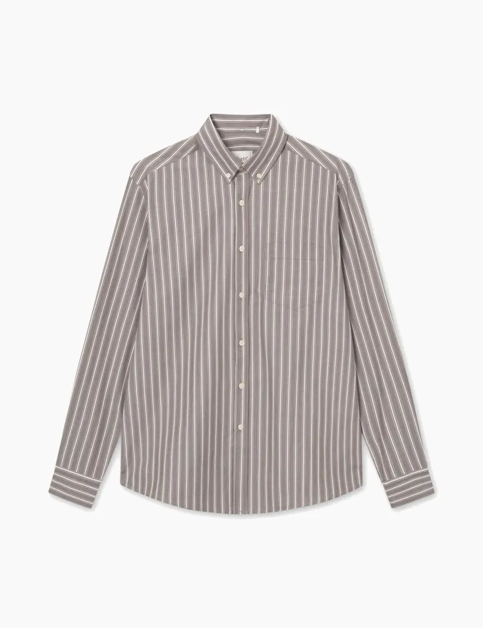 Fort Shirts VISION SHIRT Cold Brownkhaki Stripe 8211 Men