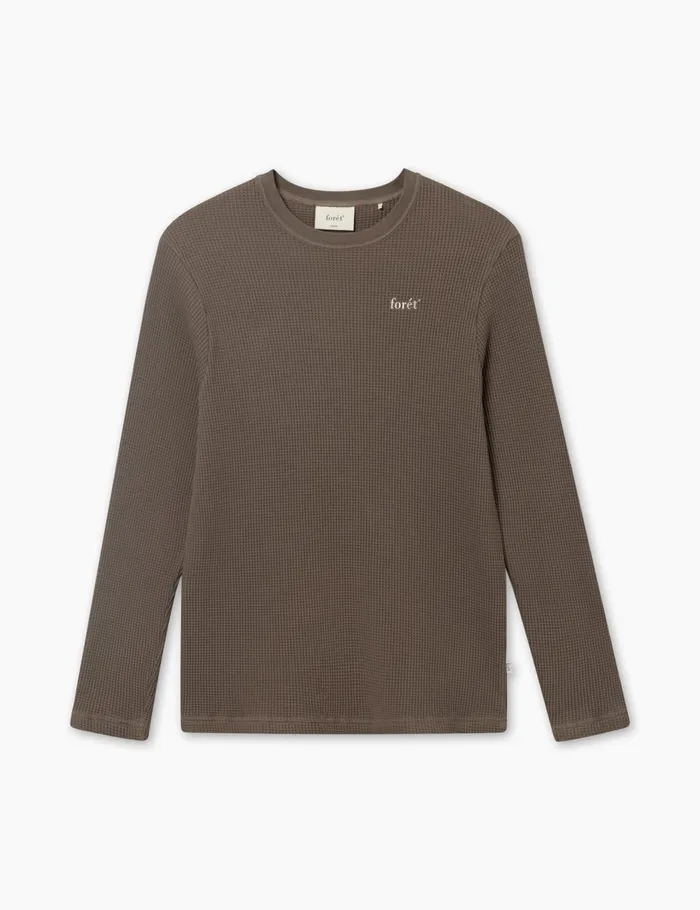 Fort Sweatshirts STILL WAFFLE LONGSLEEVE Cold Brown 8211 Men