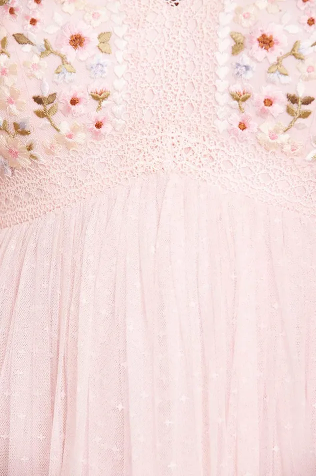 Garland Ribbon Bodice Ankle Gown Pink Women Needle and Thread Dresses