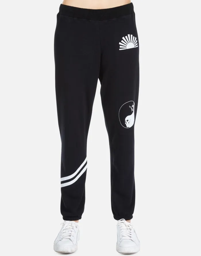 Gia Skull Yin Yang Black Women039s Lauren Moshi Long Sweatpants
