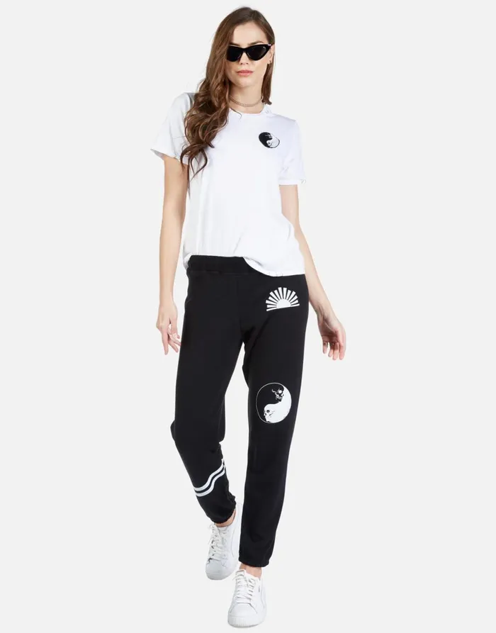 Gia Skull Yin Yang Black Women039s Lauren Moshi Long Sweatpants