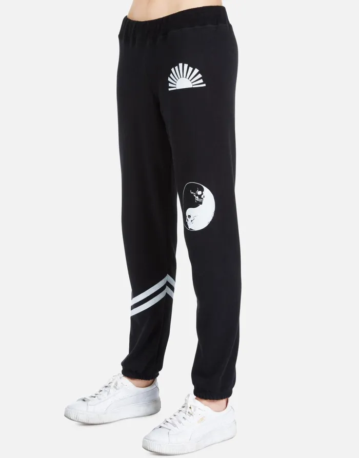 Gia Skull Yin Yang Black Women039s Lauren Moshi Long Sweatpants