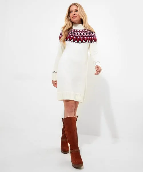 Gifts Beautifully Bright Knitted Jumper Dress Cream Joebrowns Apparel